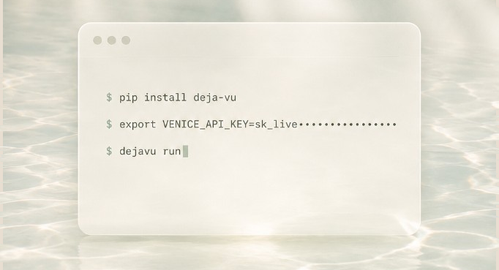 Install Deja Vu and run from the terminal in minutes